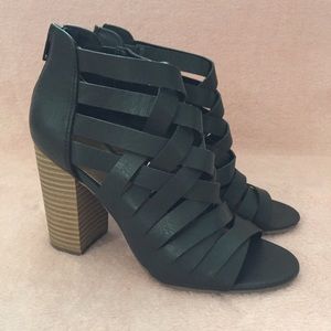 Rampage Strappy Black Heels